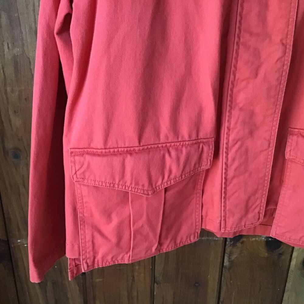 ASOS Orange Denim Jacket Size 10 Utility Military Style Vanilla Gorpcore - Picture 3 of 12